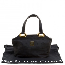 MCM Black Visetos Nylon Tote
