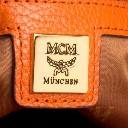 Pre Owned MCM Orange Leather Shoulder Bag