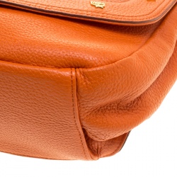 Pre Owned MCM Orange Leather Shoulder Bag