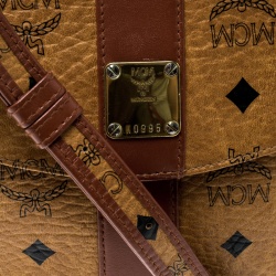 MCM Cognac Visetos Coated Canvas Crossbody Bag