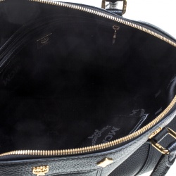 MCM Black Leather Satchel