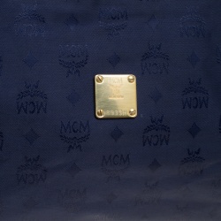 MCM Dark Blue Nylon Visetos Chain Tote