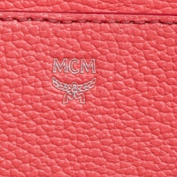 MCM Red Leather Small Milla Top Handle Bag
