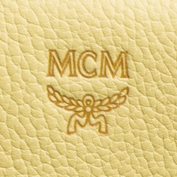 MCM Yellow Leather Medium Milla Top Handle Bag