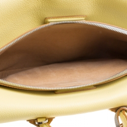 MCM Yellow Leather Medium Milla Top Handle Bag