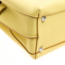 MCM Yellow Leather Medium Milla Top Handle Bag