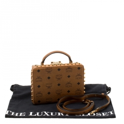 MCM Cognac Leather Berlin Top Handle Shoulder Bag