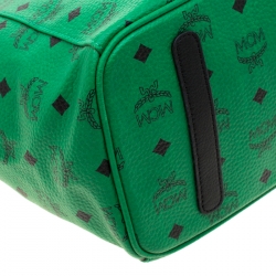 Pre Owned MCM Green/Black Visetos Leather Shopper Project Reversible Tote