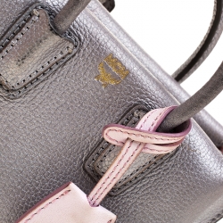 MCM Silver Leather X Mini Milla Crossbody Bag