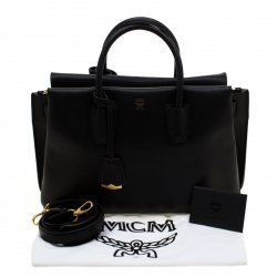 MCM Black Leather Medium Milla Tote