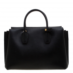 MCM Black Leather Medium Milla Tote