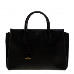MCM Black Leather Medium Milla Tote