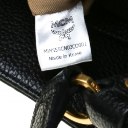 Pre Owned MCM Black/Cognac Visetos Coated Canvas and Leather Corina Tote