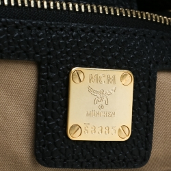 Pre Owned MCM Black/Cognac Visetos Coated Canvas and Leather Corina Tote