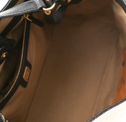 Pre Owned MCM Black/Cognac Visetos Coated Canvas and Leather Corina Tote