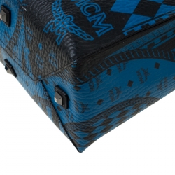 MCM Blue/Black Visetos Baroque Print Kira North South Tote 