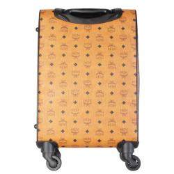 MCM Cognac Visetos Coated Canvas Traveler Cabin Trolley 