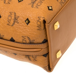 MCM Cognac Visetos Coated Canvas and Leather Crossbody Bag