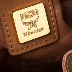 MCM Cognac Visetos Coated Canvas Heritage Drawstring Bag