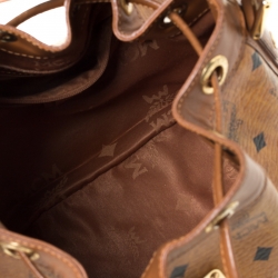 MCM Cognac Visetos Coated Canvas Heritage Drawstring Bag