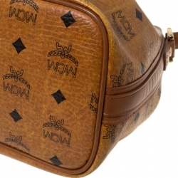 MCM Cognac Visetos Coated Canvas Heritage Drawstring Bag