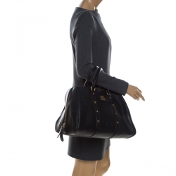 MCM Black Leather Bowler Bag