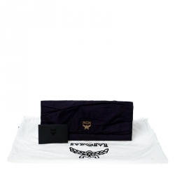 MCM Purple Satin Flap Clutch
