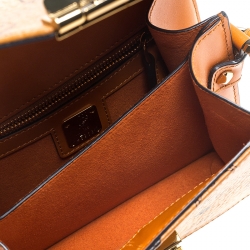 MCM Cognac Visetos Coated Canvas and Leather Patricia Crossbody Bag