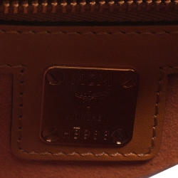 MCM Cognac Visetos Coated Canvas and Leather Patricia Crossbody Bag