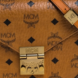 MCM Cognac Visetos Coated Canvas and Leather Patricia Crossbody Bag