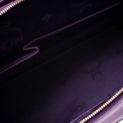 MCM Purple Textured Leather Tote