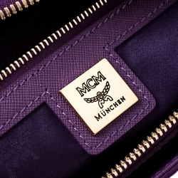 MCM Purple Textured Leather Tote