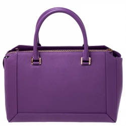 MCM Purple Textured Leather Tote