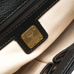 MCM Brown Visetos Cognac Coated Canvas and Leather Top Handle Bag