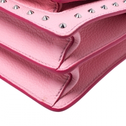 Pre Owned MCM Pink Leather Small Studded Patricia Crossbody