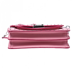 Pre Owned MCM Pink Leather Small Studded Patricia Crossbody