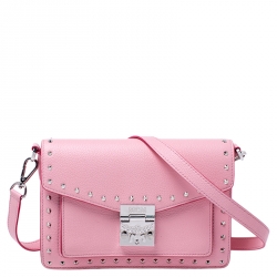 MCM Pink Leather Small Studded Patricia Crossbody MCM