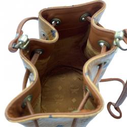 MCM Cognac Visetos Coated Canvas Bucket Shoulder Bag