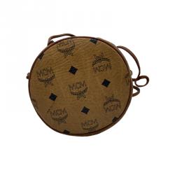 MCM Cognac Visetos Coated Canvas Bucket Shoulder Bag