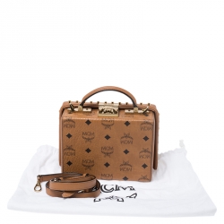 MCM Cognac Leather Berlin Top Handle Shoulder Bag