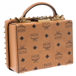 MCM Cognac Leather Berlin Top Handle Shoulder Bag