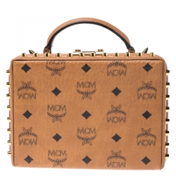 MCM Cognac Leather Berlin Top Handle Shoulder Bag