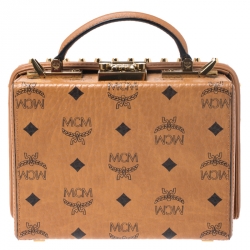 MCM Cognac Leather Berlin Top Handle Shoulder Bag