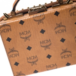 MCM Cognac Leather Berlin Top Handle Shoulder Bag
