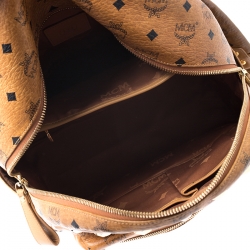 MCM Cognac Visetos Leather Large Studs Stark Backpack  