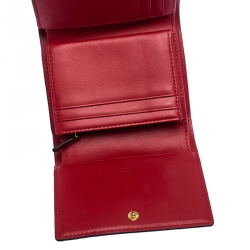 MCM Cognac Visetos Coated Canvas Tri Fold Compact Wallet