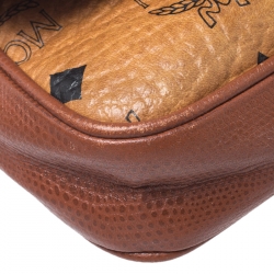 Pre Owned MCM Cognac Visetos Coated Canvas Crossbody Bag