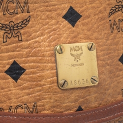 Pre Owned MCM Cognac Visetos Coated Canvas Crossbody Bag