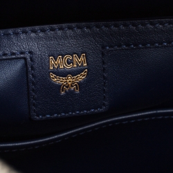 MCM White/Black Visetos Leather Dual Stark Backpack