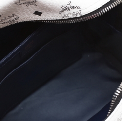 MCM White/Black Visetos Leather Dual Stark Backpack